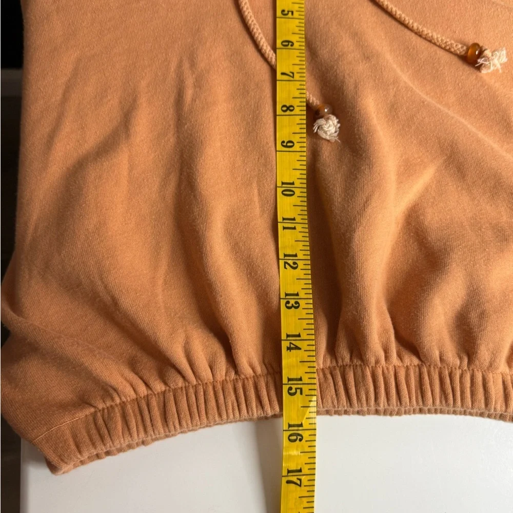 DONNI. Women’s Vintage Fleece Gem Cropped Hoodie in Penny Sz XS